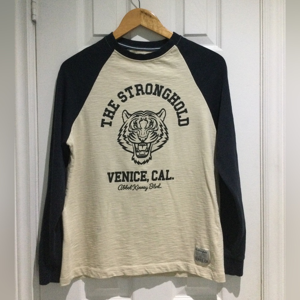 The Stronghold Venice Cream And Black Long Sleeve Tee